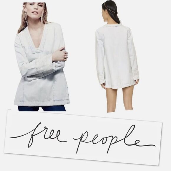 FREE PEOPLE Dreaming of Denim Tunic Top - Picture 1 of 8